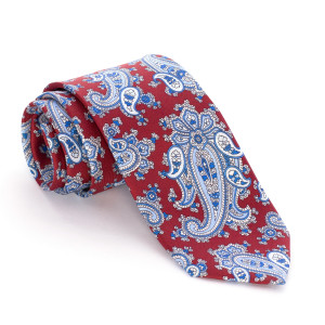 Corbata Burdeos Cachemires Celestes