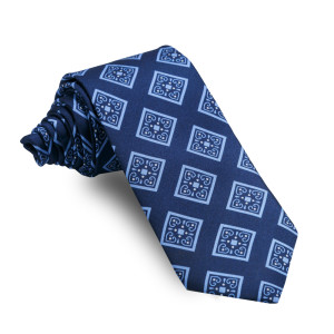 Corbata Azul Marino Dibujos Geometricos Grandes Celestes
