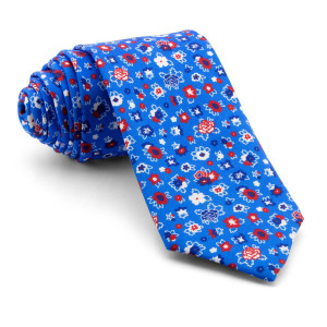 Corbata Azul Flores 