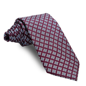 Corbata Burdeos Dibujos Grises