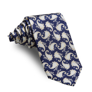 Corbata Marino Cachemires Beiges