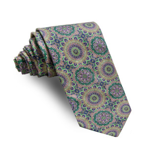 Corbata Verde Dibujos Grandes Lilas