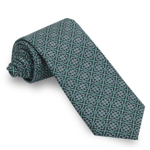 Corbata Verde Botella Rosetones Verde Claro