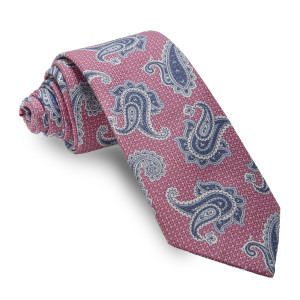 Corbata Rosa Cachemires Azules y Celestes