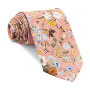 Corbata Rosa Flores 