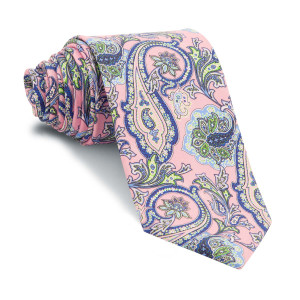 Corbata Rosa Cachemires Azules