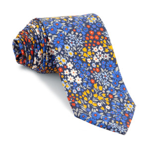 Corbata Marino Flores Colores 