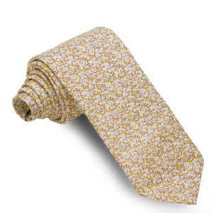 Corbata Liberty Flores Doradas y Amarillas