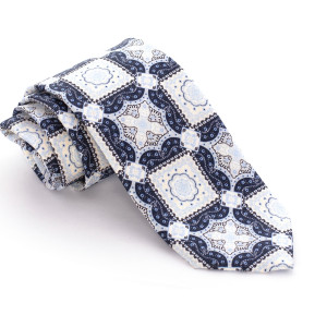 Corbata Marino Medallones Celestes