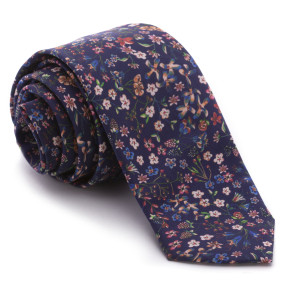 Corbata Liberty Marino Flores Corales y Rosas