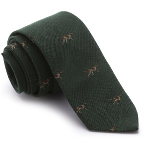 Corbata Perros Verde Caza
