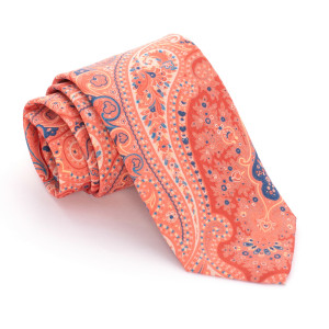 Corbata Coral Cachemires Azules