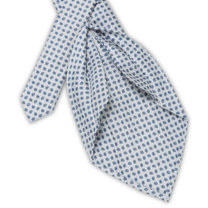 Corbata 5 Pliegues Blanca Dibujos Celestes