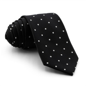 Corbata Negra Lunares Blancos