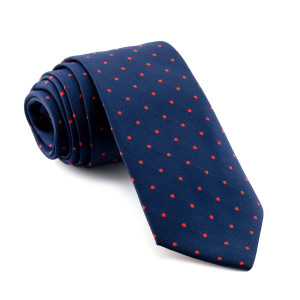 Corbata Marino Lunares Rojos