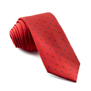 Corbata Roja Lunares Marinos