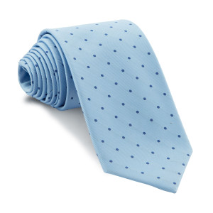 Corbata Celeste Lunares Marino