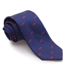 Corbata Azul Marino Perros Rojos