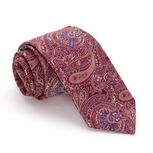 Corbata Burdeos Cachemires Azules