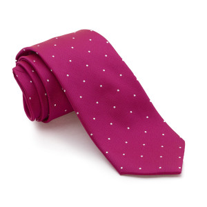 Corbata Fucsia Lunares Blancos