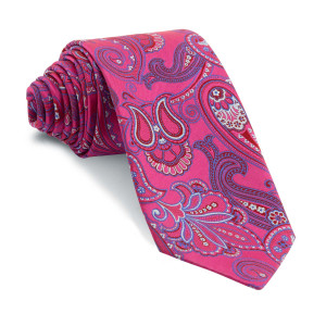 Corbata Fucsia Cachemires Azul y Celeste