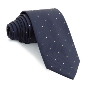 Corbata Marino Lunares Blancos
