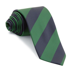 Corbata Rayas Club Marino y Verde Botella