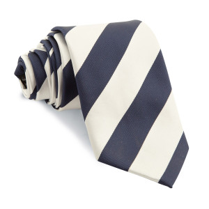 Corbata Rayas Club Marino y Blanco