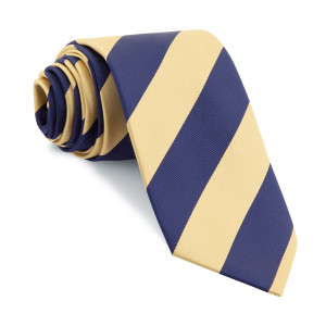 Corbata Rayas Club Marino y  Beige