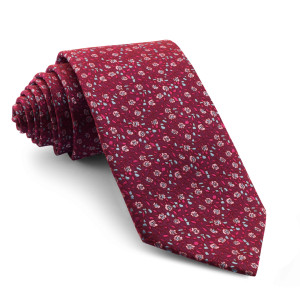 Corbata Fucsia Oscuro Flores 