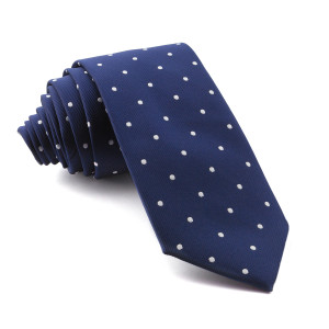 Corbata Marino Lunares Blancos