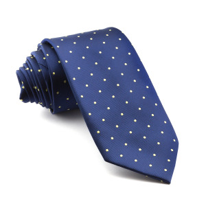 Corbata Marino Lunares Amarillos