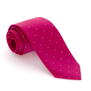 Corbata Fucsia Oscuro o Buganvilla Lunares Celestes