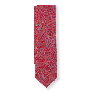 Corbata Rojo Coral Cachemires Celestes