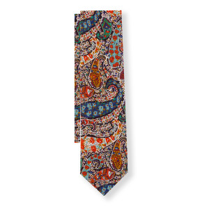 Corbata Liberty Cachemires Azules y Naranjas