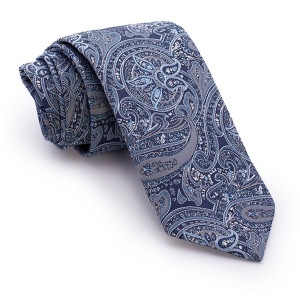 Corbata Gris Cachemires Azules y Celestes