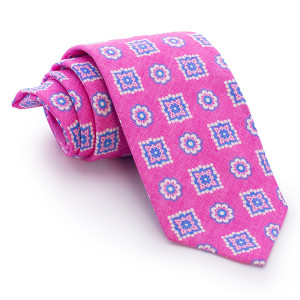 Corbata Rosa Dibujos Celestes