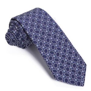 Corbata Marino Dibujos Blancos y Celestes