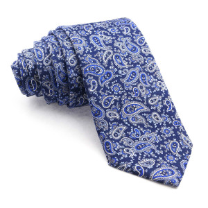 Corbata Azul Cachemir estampada en tonos Azules