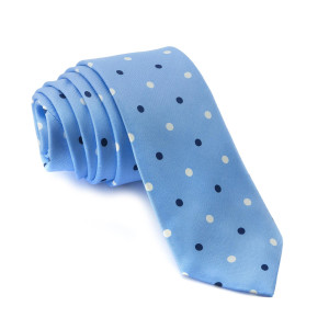 Corbata Celeste Lunares