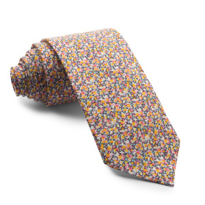 Corbata Liberty Flores Naranja