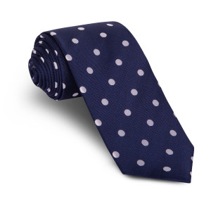 Corbata Marino Lunares Blancos