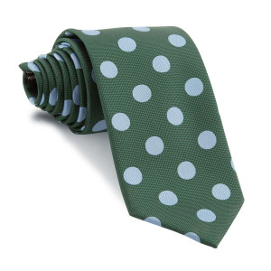 Corbata Verde Lunares Grandes Celestes