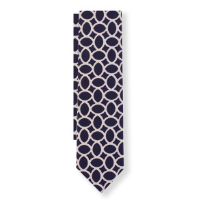 Corbata Azul Marino Dibujo Blanco