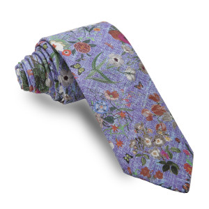 Corbata Malva Flores