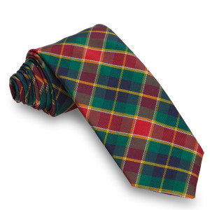 Corbata Cuadro Escoces Verde y Granate