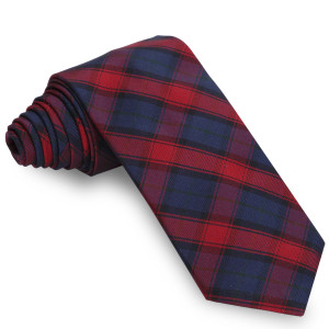 Corbata Cuadro Escoces Burdeos y Azul Marino