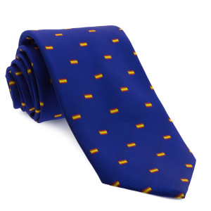 Corbata Azul con dibujos de la bandera de España