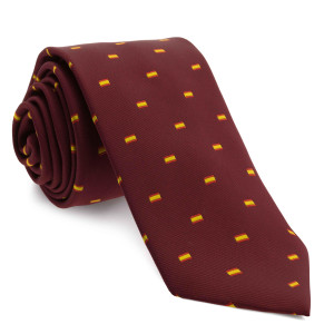 Corbata Burdeos con dibujos de la bandera de España