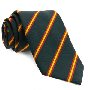 Corbata Verde con Rayas colores de Bandera España
